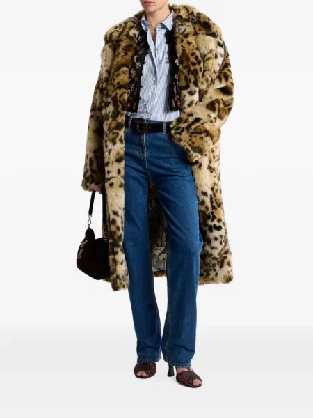 Cămașă Etro cu model floral din jacard albastru