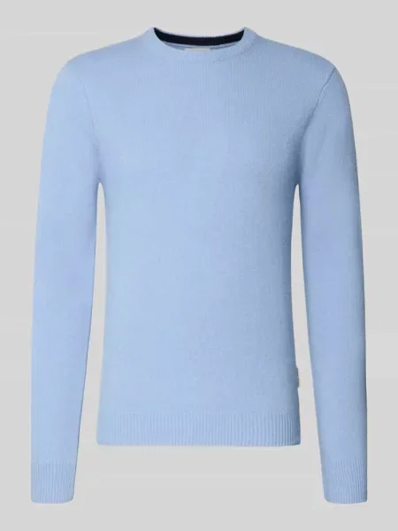 Sweter z dzianiny o kroju oversized z prążkowanymi wykończeniami Casual Friday błękitny