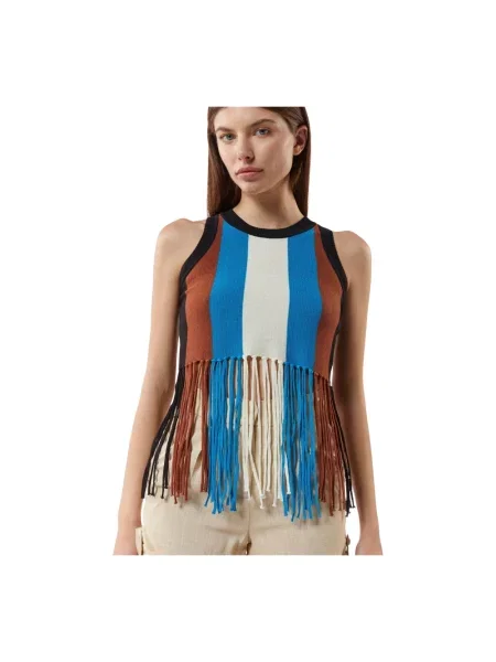 Lniany wielobarwność top Silvian Heach w paski