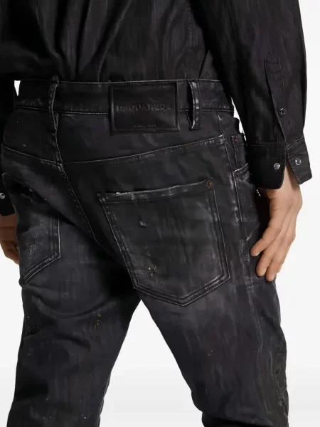 Blugi Dsquared2 zdrențuiți negru