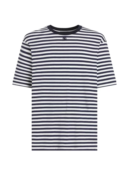Tricou Dolce & Gabbana cu dungi din jerseu albastru