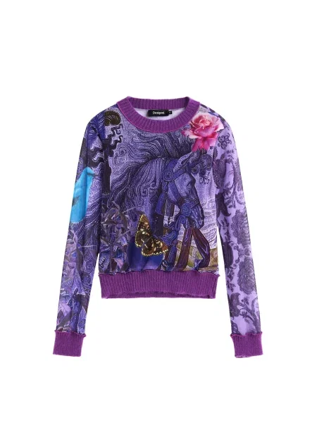 Desigual Tricou M. C. Lacroix mov închis roz
