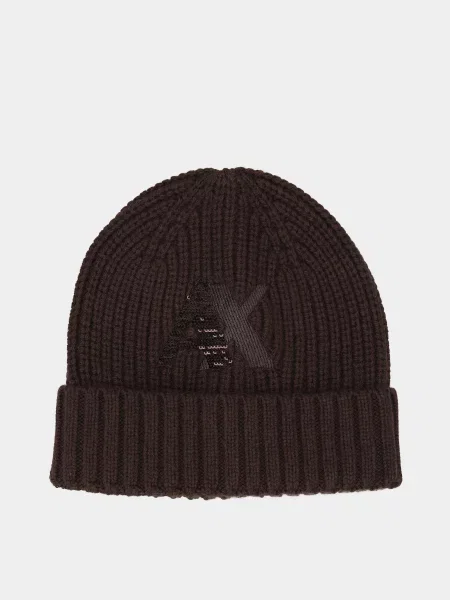 Шапка Armani Exchange коричневая