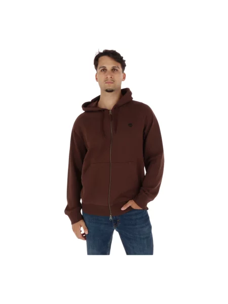 Bluza z kapturem Timberland z kapturem brązowa