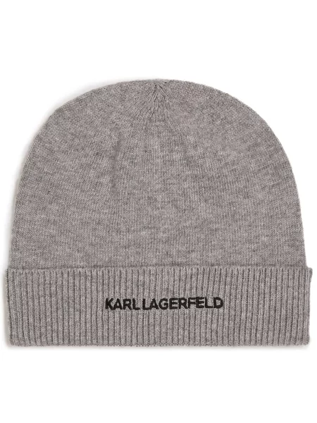 Beanie čepice Karl Lagerfeld šedé