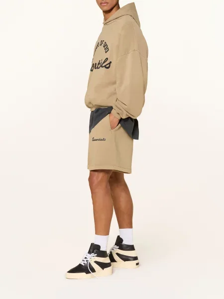 Essentials Fear Of God Mikina S Kapucí V Oversized Střihu béžová černá
