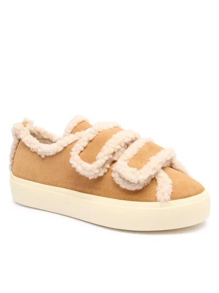 INUIKII Teniși din piele VELCRO | shearling bej