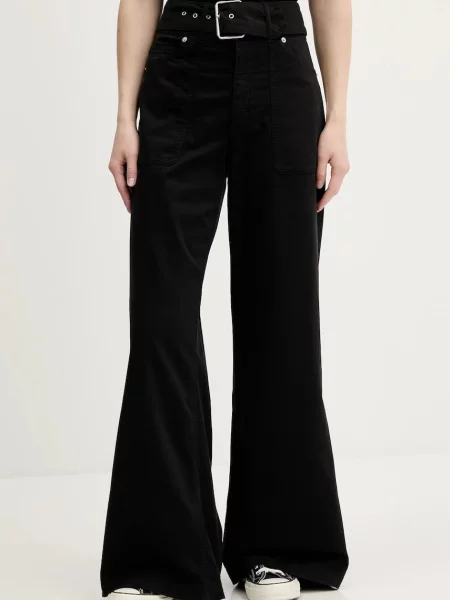 Hugo Blue pantaloni lat high waist negru