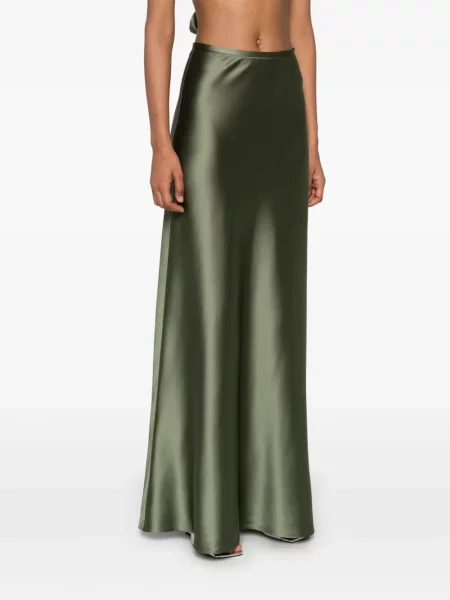Fusta maxi Atu Body Couture din satin verde