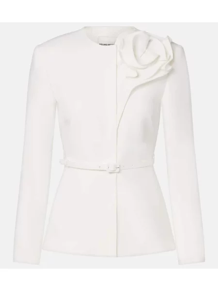 Geacă Roland Mouret cu model floral alb