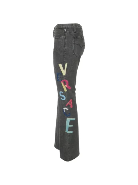 Blugi Versace Jeans Couture cu autograf gri