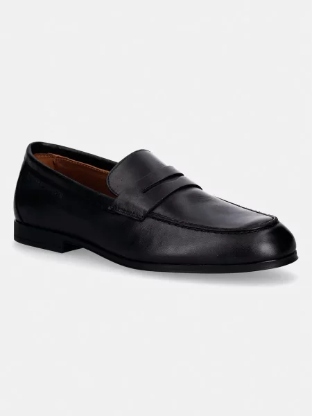 Tommy Hilfiger loaferji usnjeni FLEXIBLE SLIM LEATHER LOAFER črna