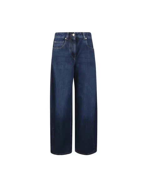 Szerokie spodnie Brunello Cucinelli beżowe