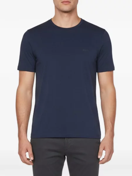 Tricou Boss Green Hugo Boss cu broderie albastru