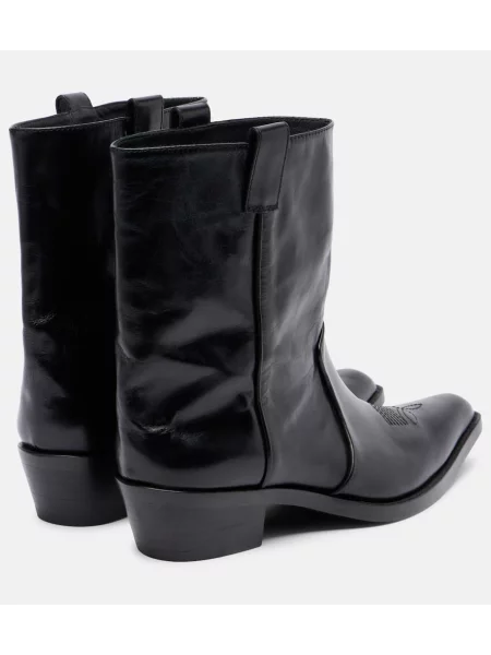 Cizme scurte Khaite din piele negru