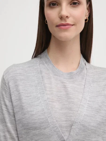 Calvin Klein kardigán gyapjú keverékből szürke
