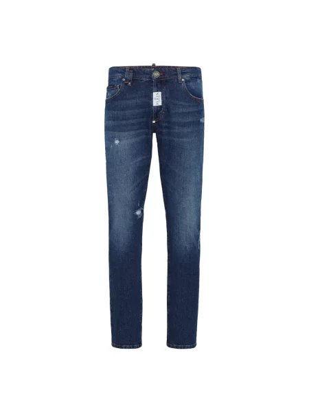 Jeansy straight leg Philipp Plein niebieskie