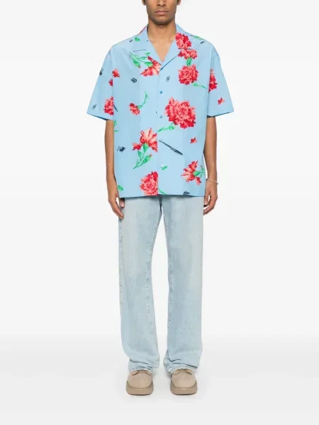 Cămașă Moschino cu model floral cu imagine albastru