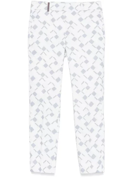 Pantaloni Peserico cu imagine cu imprimeu geometric alb