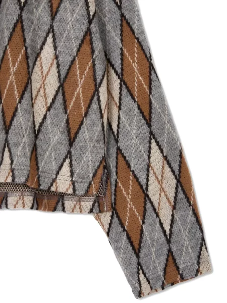 Polo Studio Tomboy cu model argyle gri