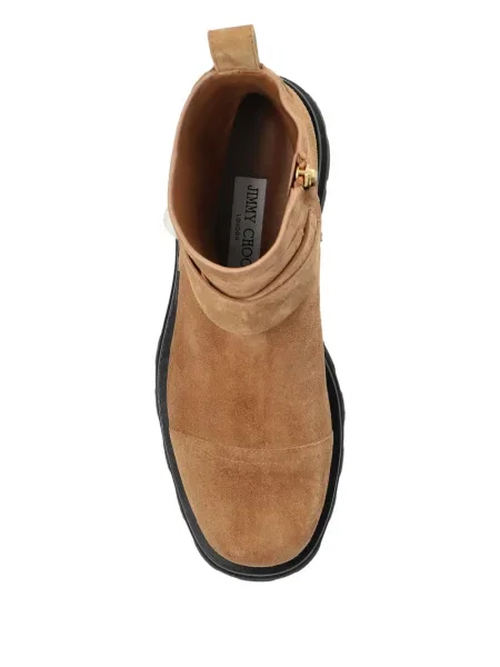 Botine Jimmy Choo cu platformă cu cataramă maro