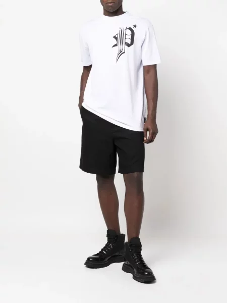 Raštuotas marškinėliai Philipp Plein balta