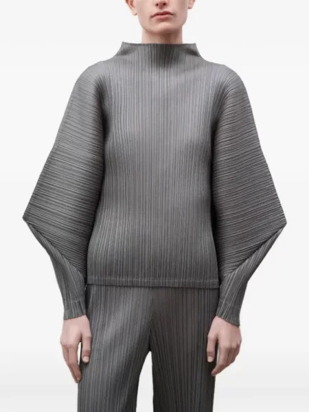 Cămașă Pleats Please Issey Miyake plisată gri