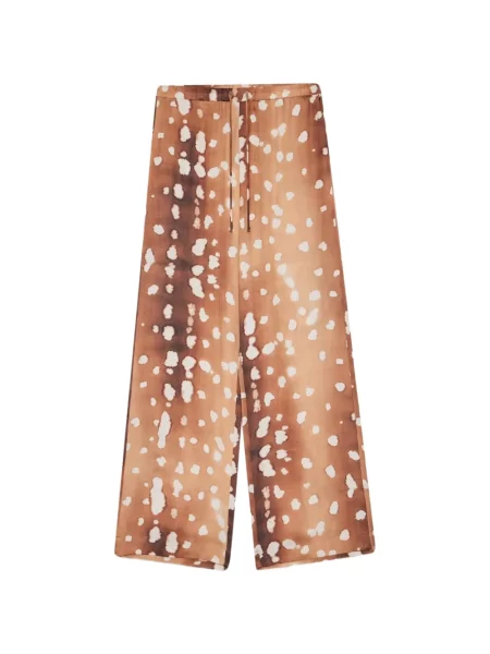 Pantaloni Ottod’ame cu buline cu imagine cu cordon maro