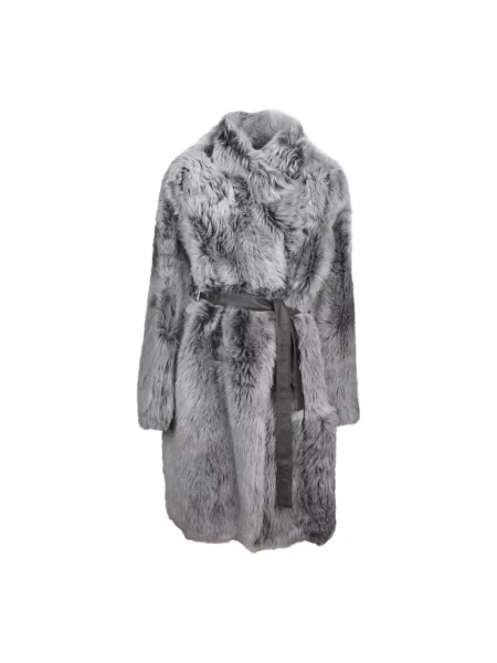 Płaszcz Yves Salomon skórzany szary