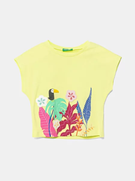 Dječja majica kratkih rukava United Colors of Benetton zelena