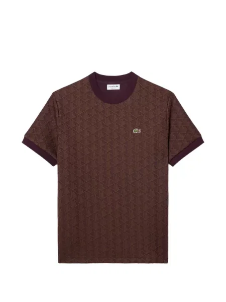 Tricou Lacoste din jacard maro