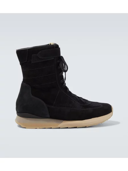 Cizme scurte Visvim din piele de căprioară negru