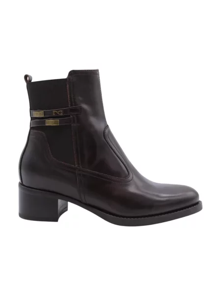 Botki Nerogiardini skórzane brązowe