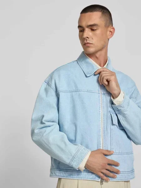 Kurtka jeansowa z czystej bawełny Maison Kitsune niebieska