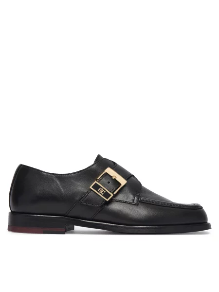 Pantofi Tommy Hilfiger Th Buckle Moc Toe Loafers negru