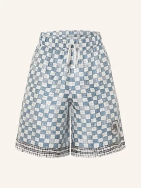 Amiri Hedvábné Šortky černošedá černá bílá