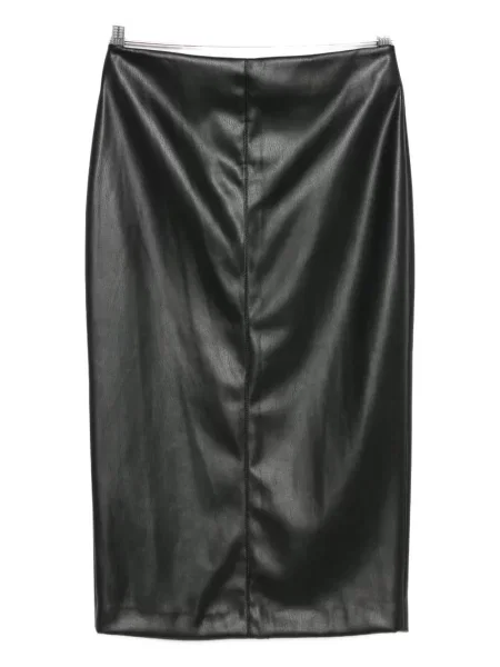 Fustă midi Nude până la genunchi cu crăpătură negru