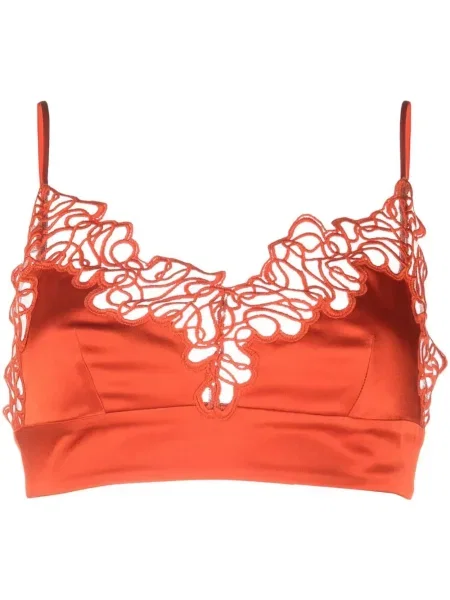 Top Stella Mccartney din dantelă portocaliu
