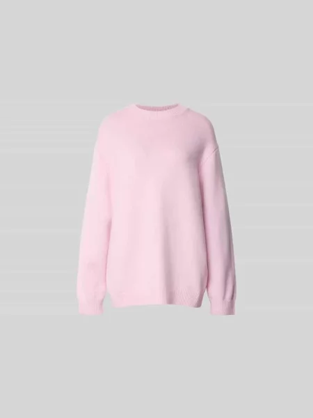 Oversized sweter wełniany z mieszanki wełny Nanushka różowy