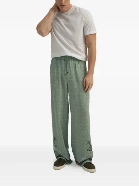 Pantaloni Dda de mătase verde