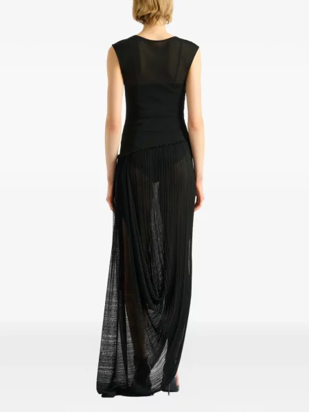 Lung rochie Balmain drapată negru