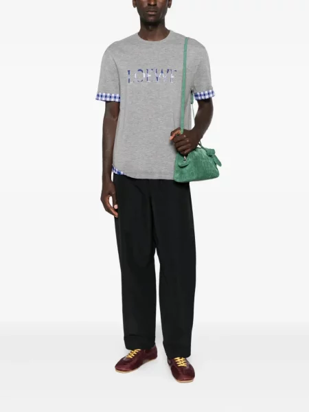 Tricou Loewe în carouri gri