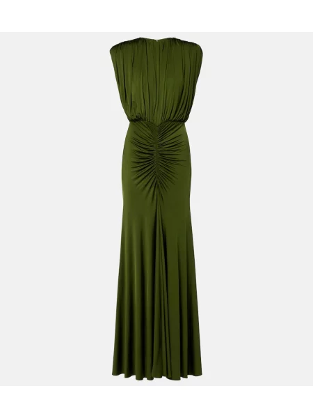 Rochie Self-portrait cu volane drapată verde