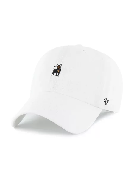Шапка с козирка 47 brand Dog Base Runner Icon с изчистен дизайн бяло