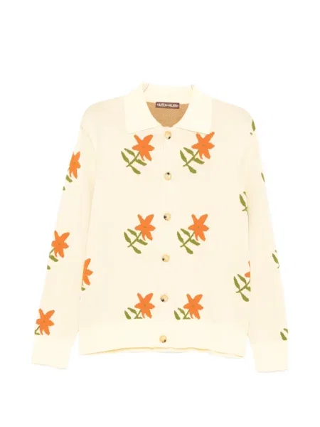 Cardigan Chateau Orlando cu model floral lung galben