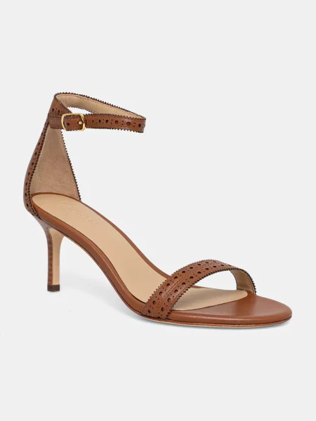 Lauren Ralph Lauren sandale cu înalt din piele Allie M maro