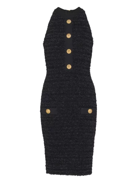 Rochie mini Balmain din tweed de costum negru