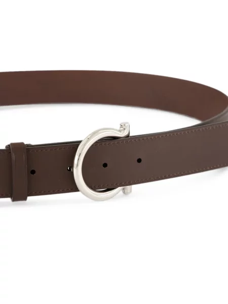 Cu centură curea Ferragamo din piele cu cataramă maro