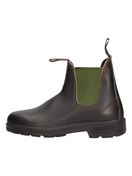 Sztyblety Blundstone skórzane z logo brązowe
