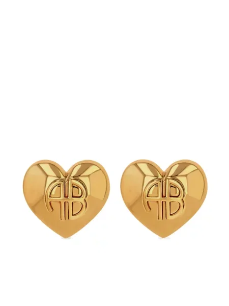 Cercei Anine Bing cu motiv cu inimi auriu